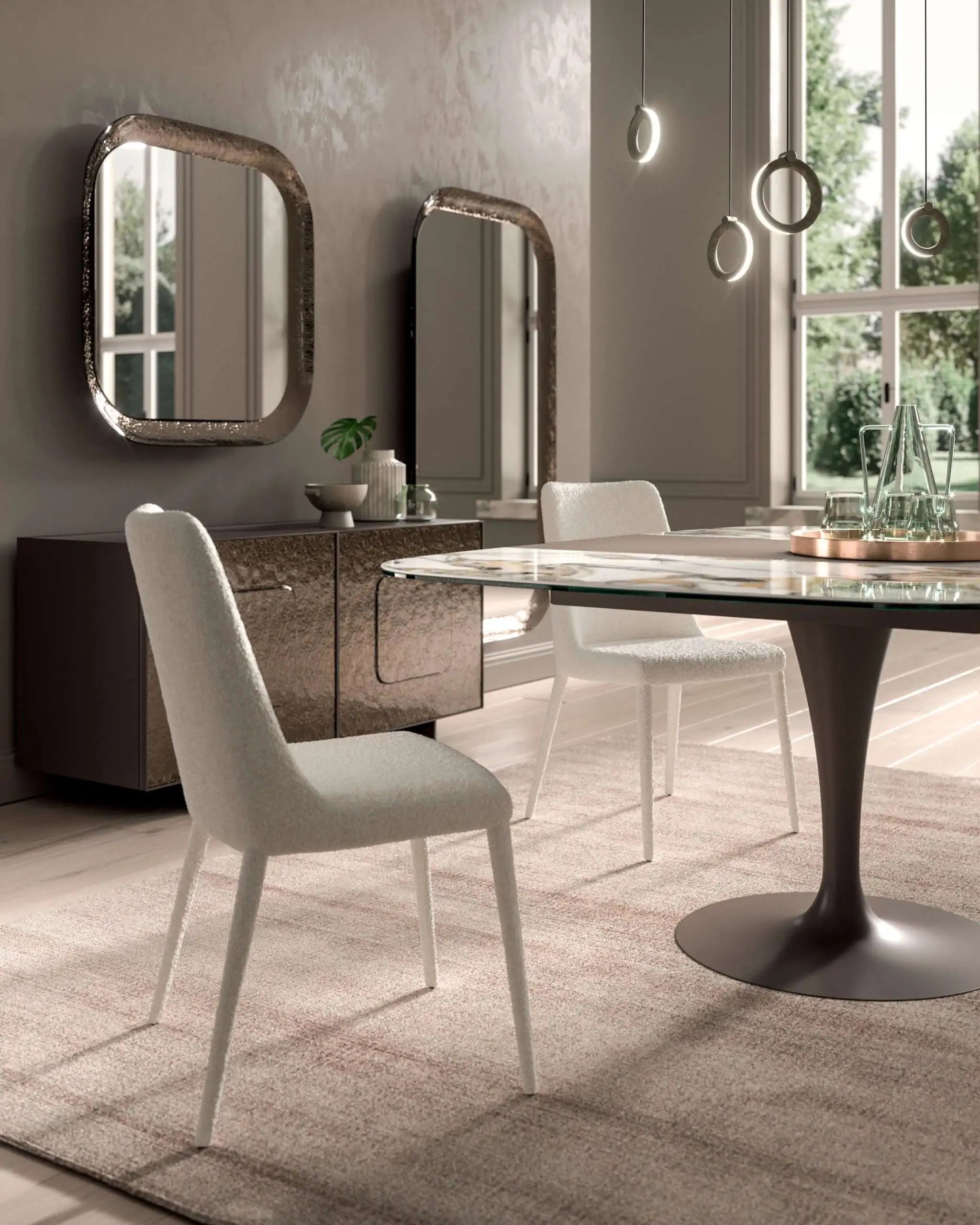 table carrée extensible avec pied central