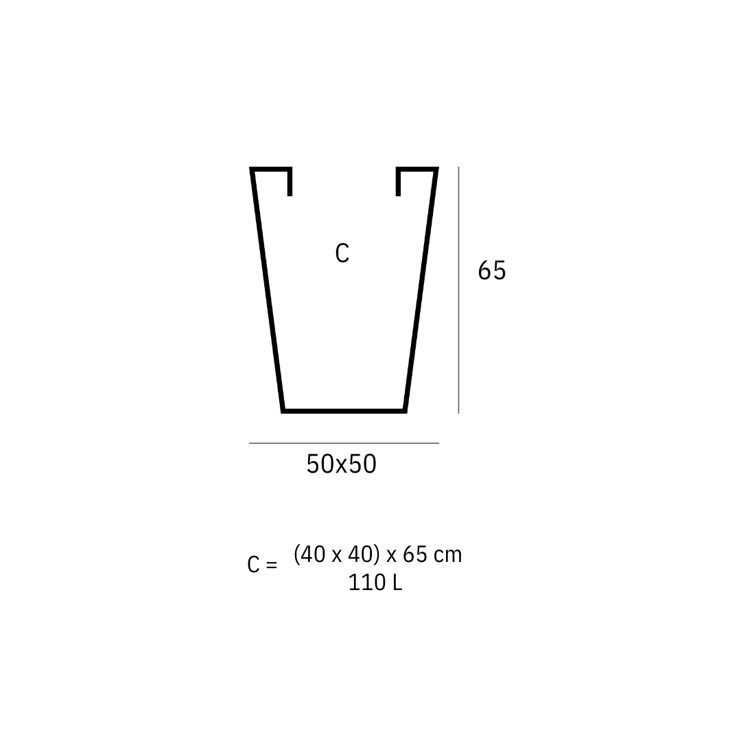 Pot - Cono Cuadrado Alto
