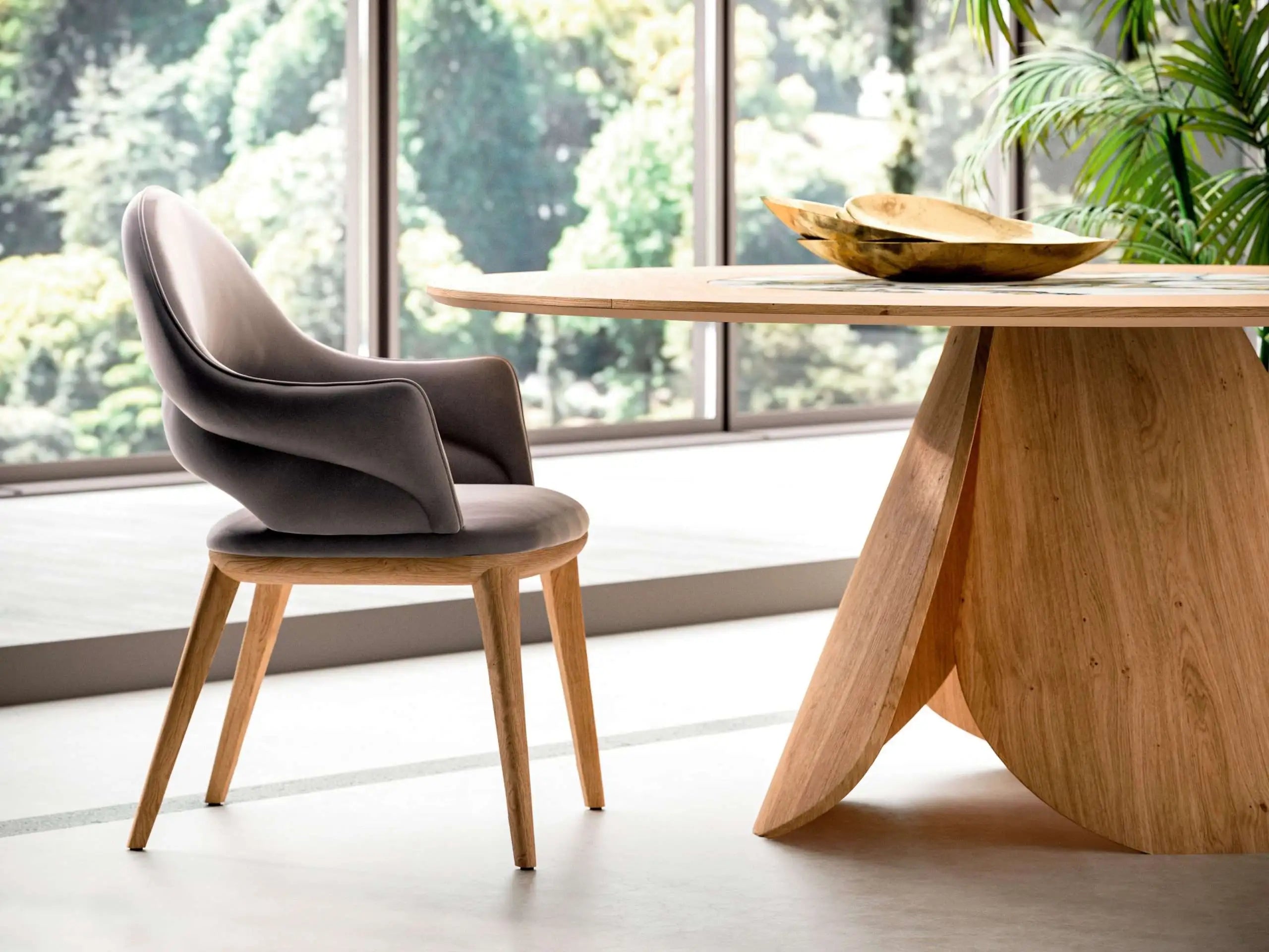 table ronde extensible 10 personnes pied central