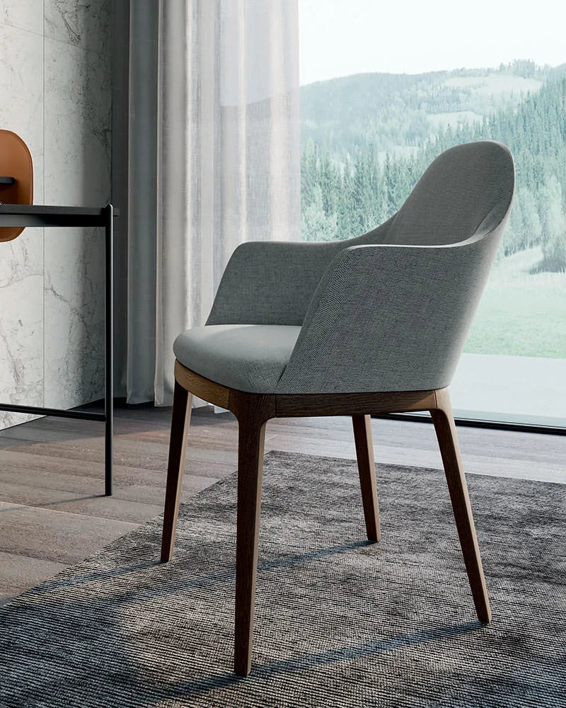 chaise tissu et bois italienne