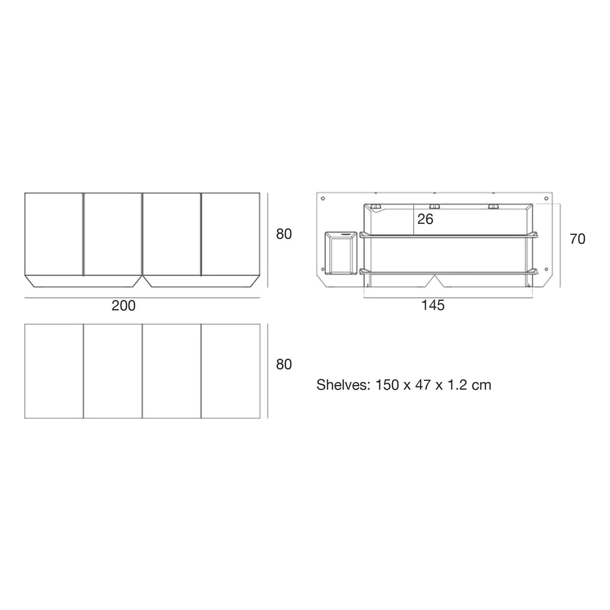 Schéma de dimensions Vondom 54103