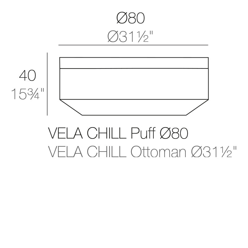 Pouf - Vela Rond LED