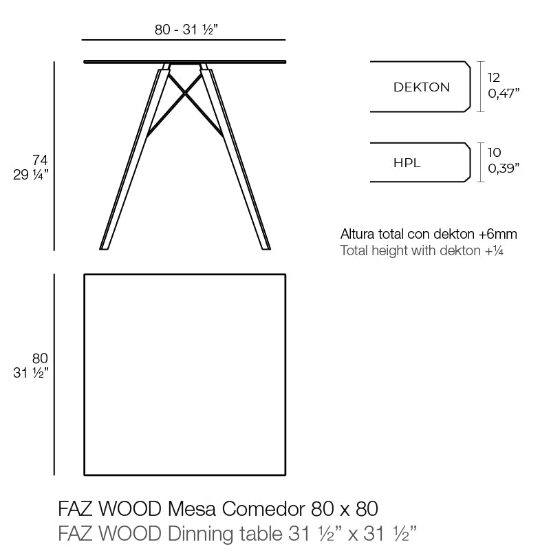 Table - Faz Wood Carré
