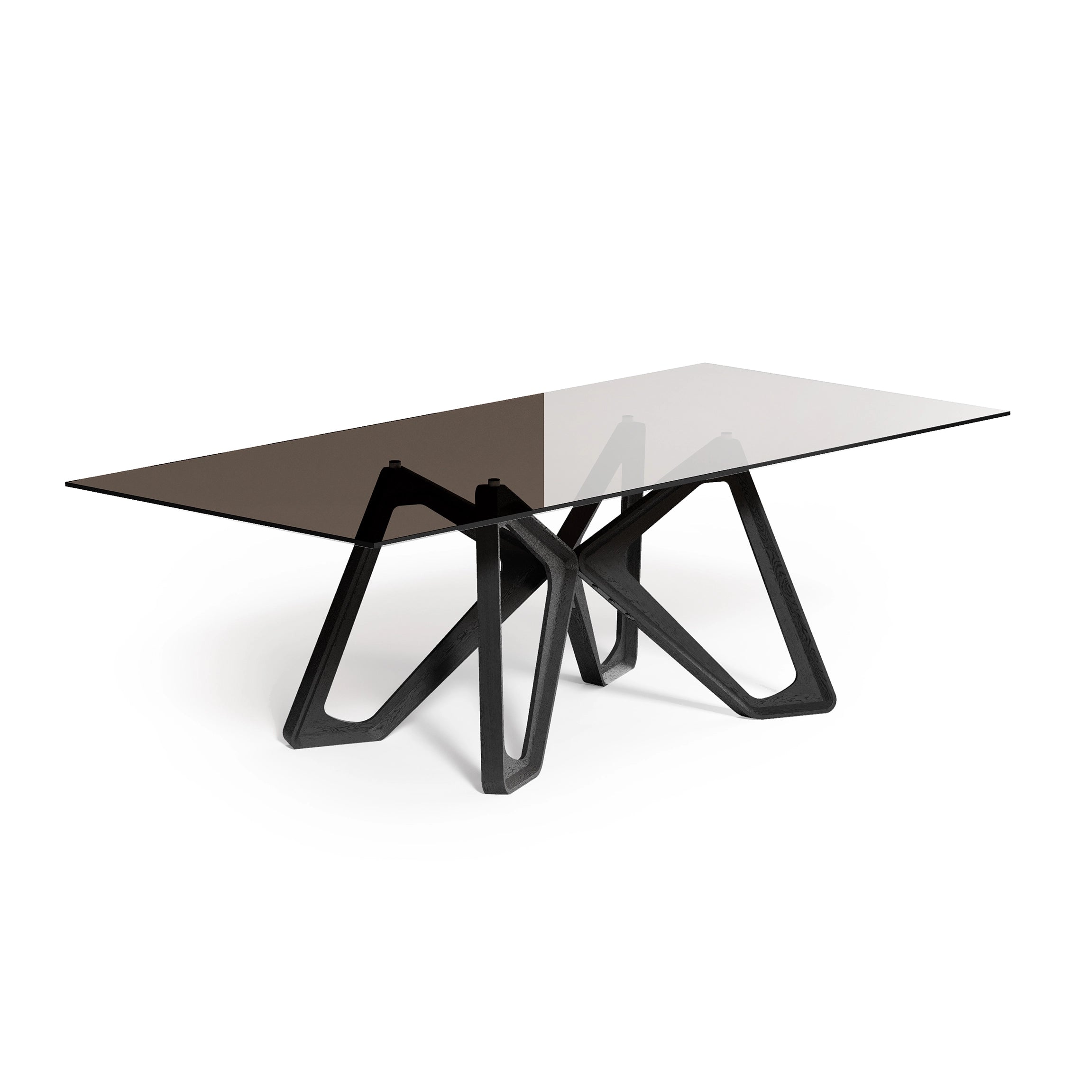 table a manger verre fumé noir