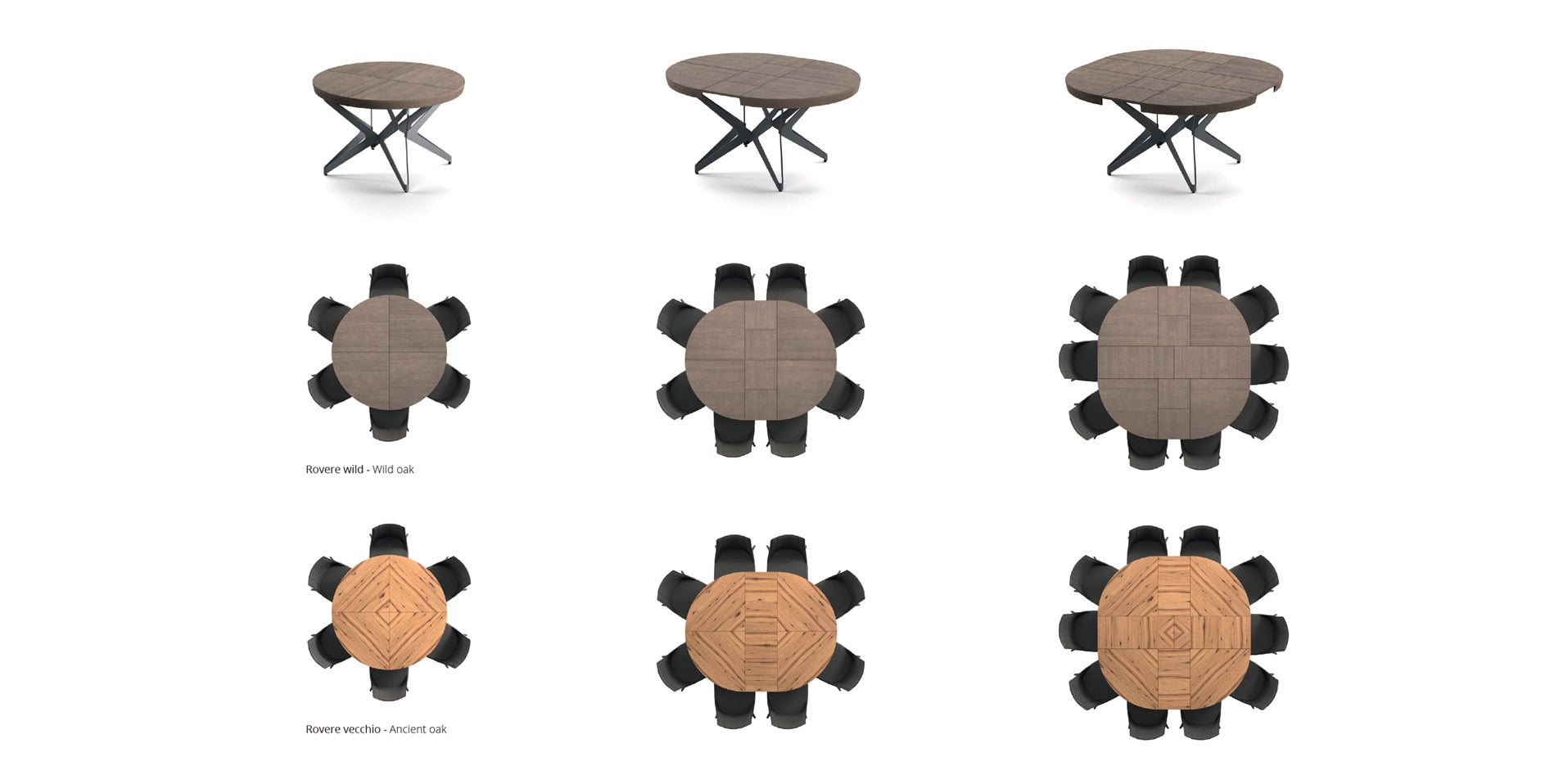 table a manger ronde industrielle extensible