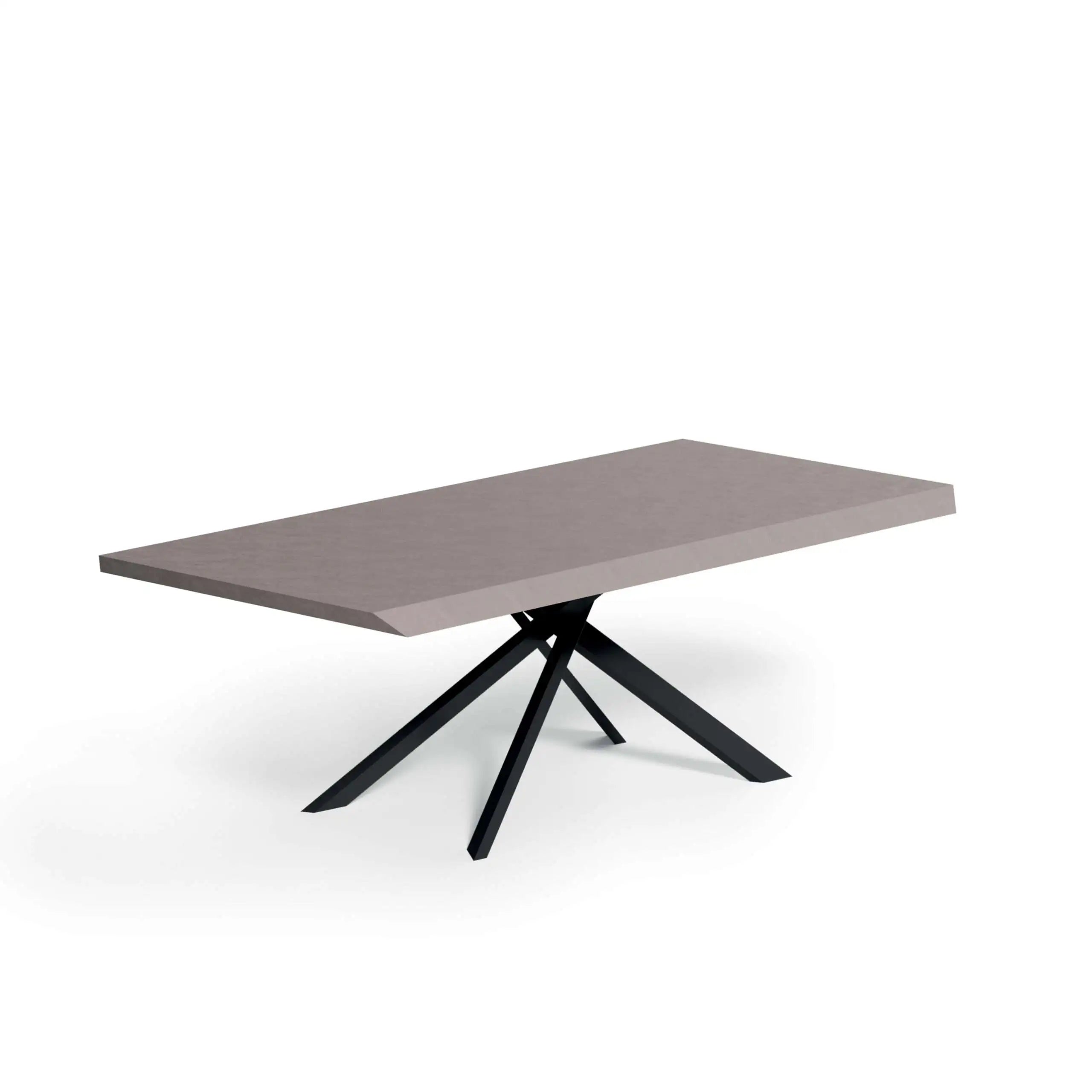 table ovale avec pied croisé métallique