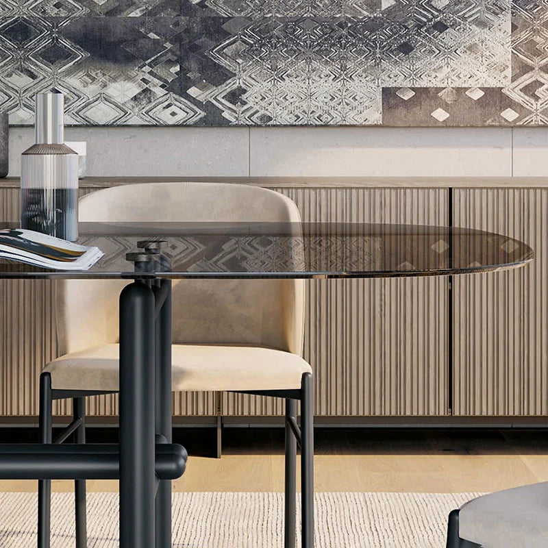 table salle à manger verre fumé