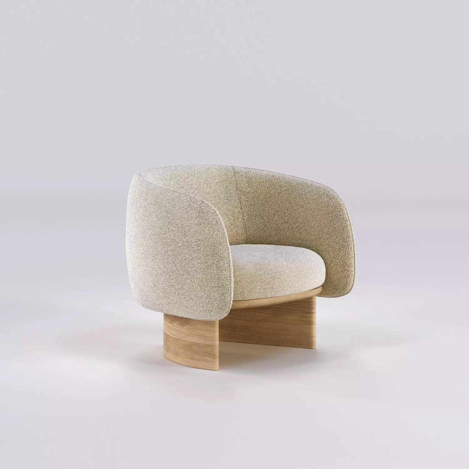Fauteuil-Bois-Velours-beige