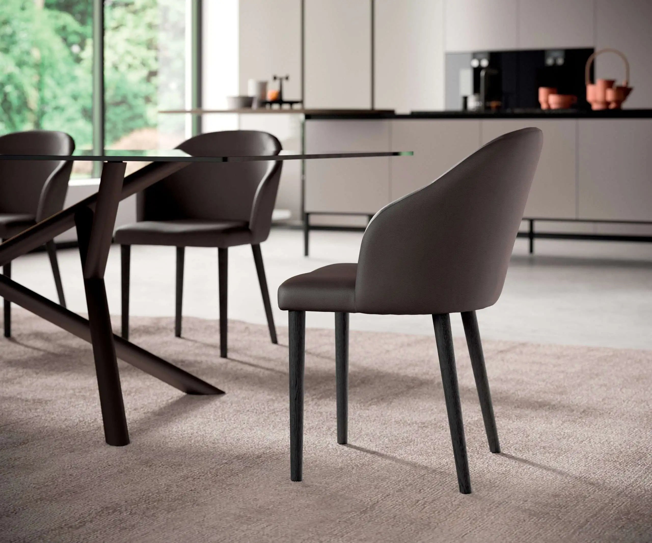 chaise bois et tissu bleu