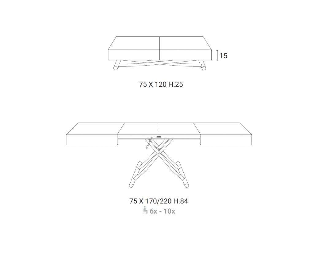 table basse transformable industrielle