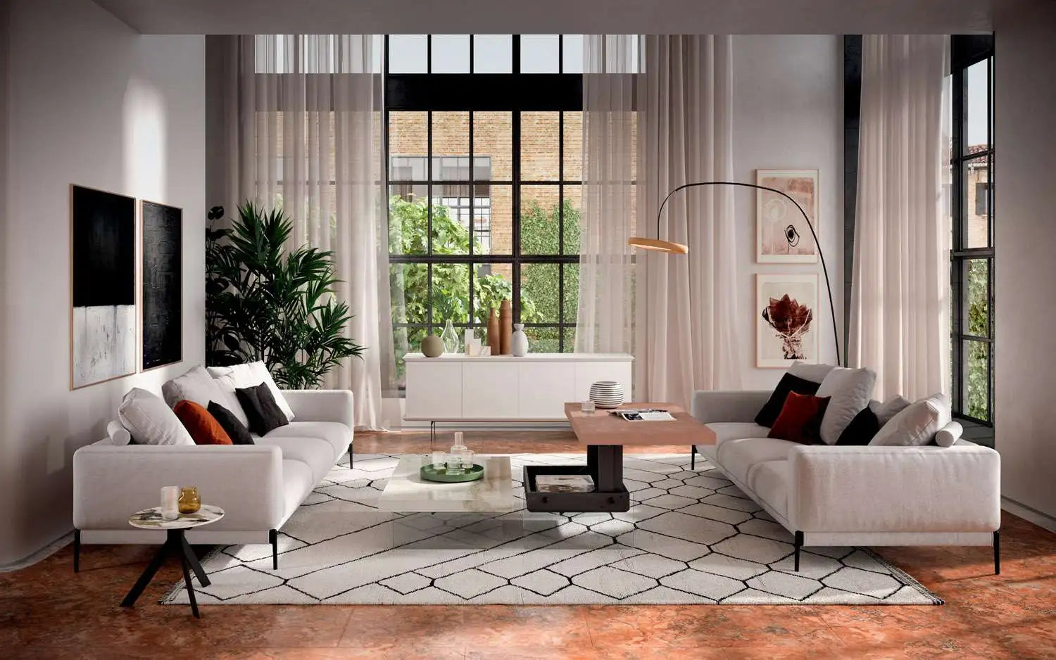 table basse modulable marbre