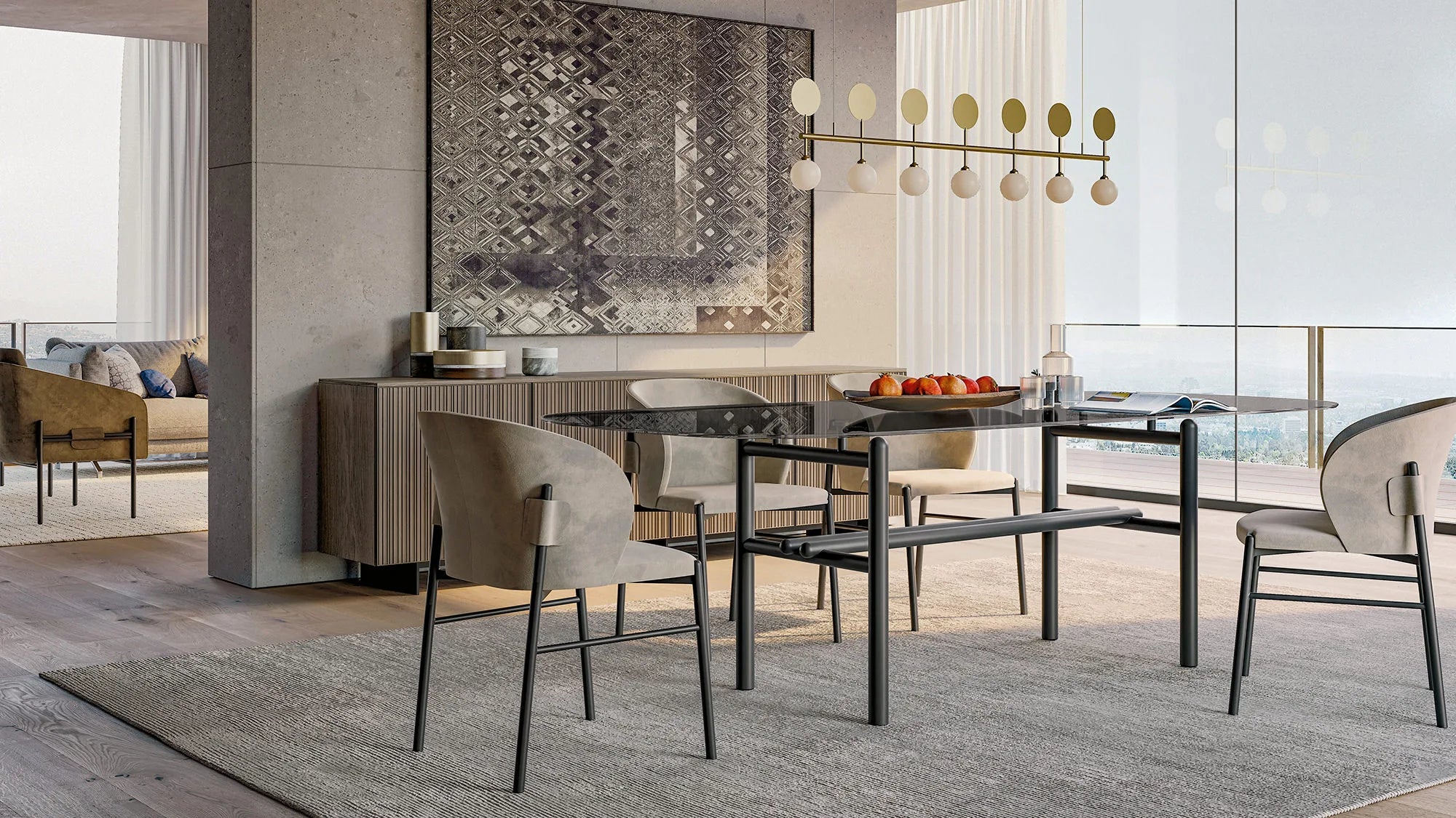 table salle à manger verre fumé