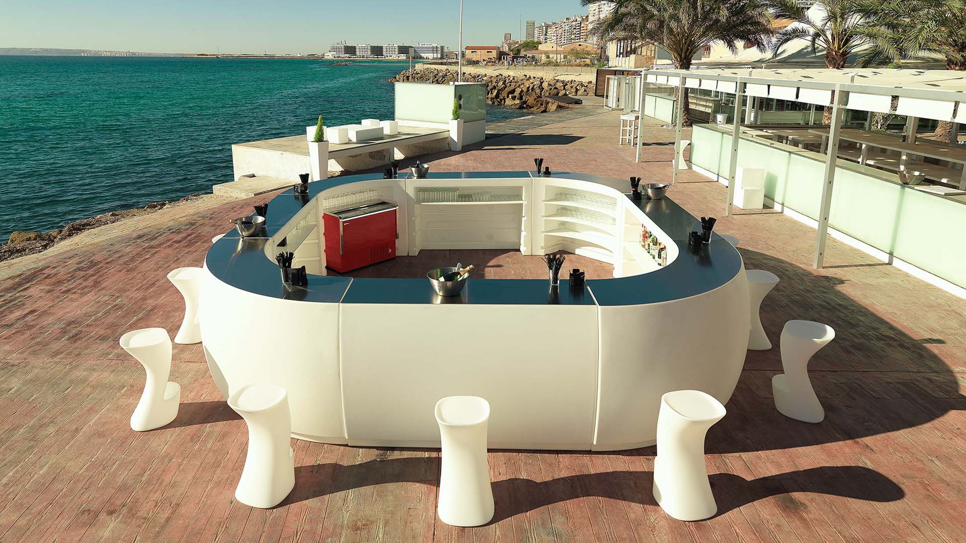 Bar Fiesta Comptoir avec Rangement Collection Bar Fiesta Vondom | Comptoirs Modulaires, LED & Équipements - 7