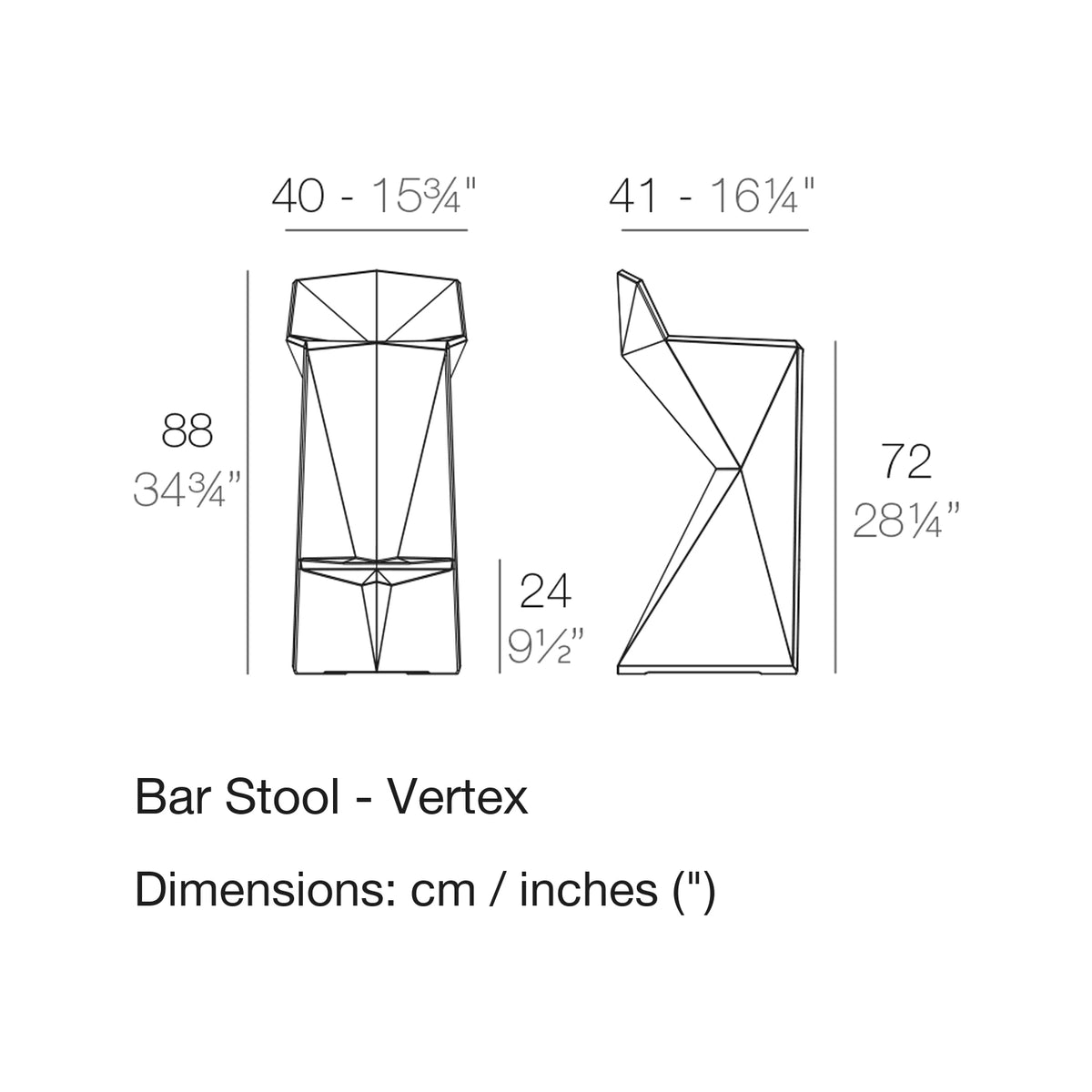 Dimension drawing Bar Stool - Vertex