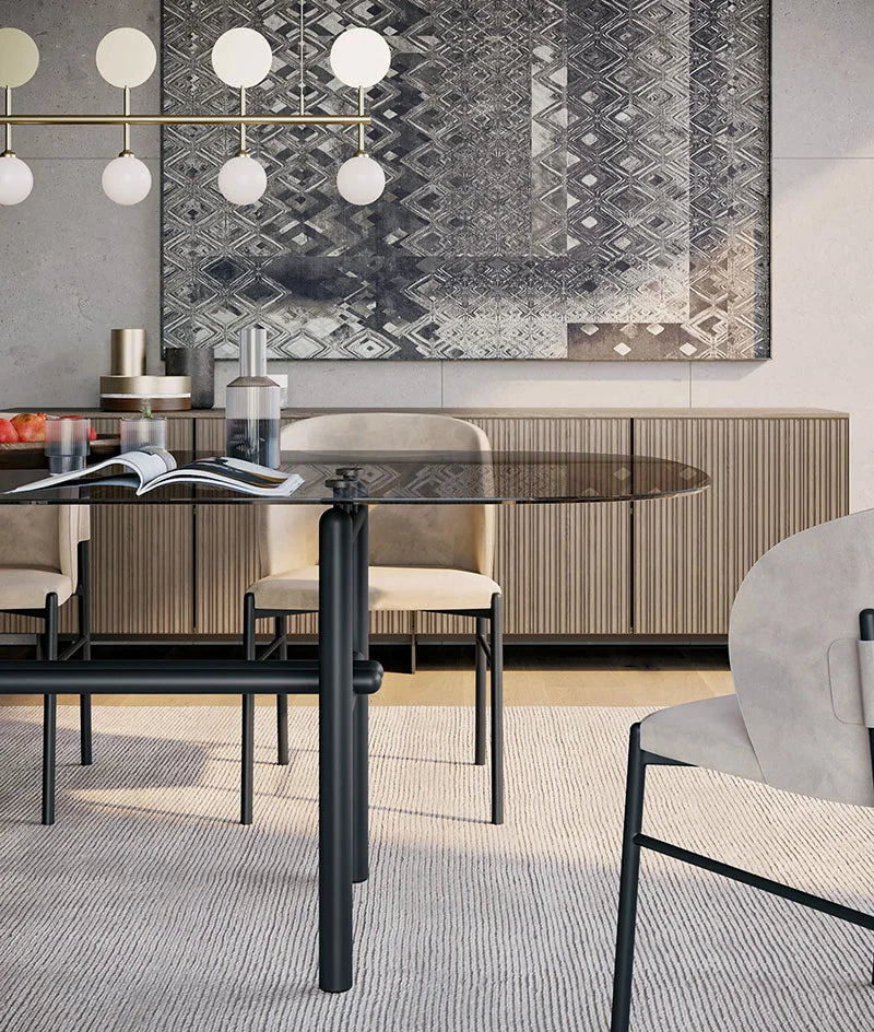 table salle à manger verre fumé