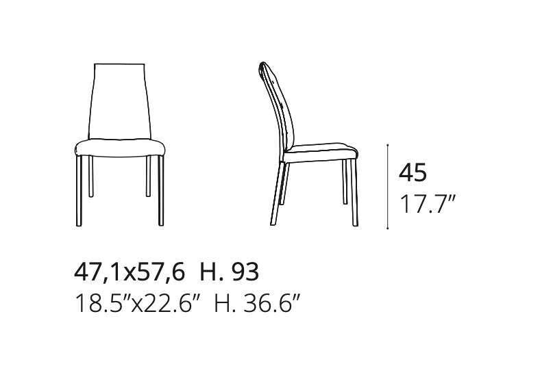 chaises salle manger cuir dossier haut