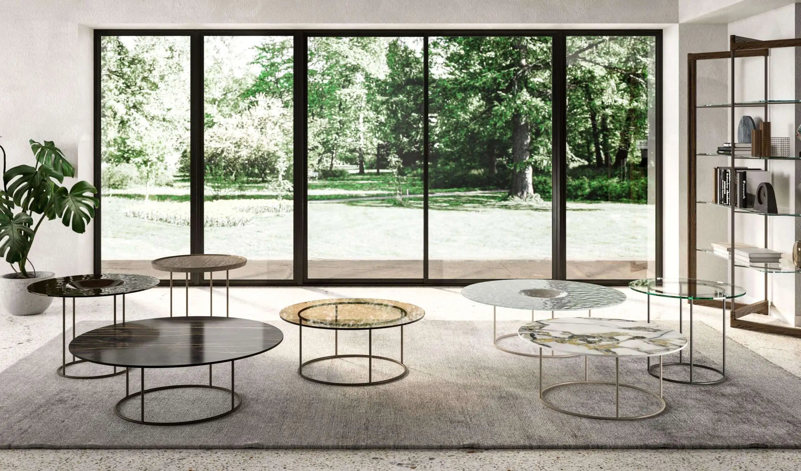 table basse ronde pied central metal