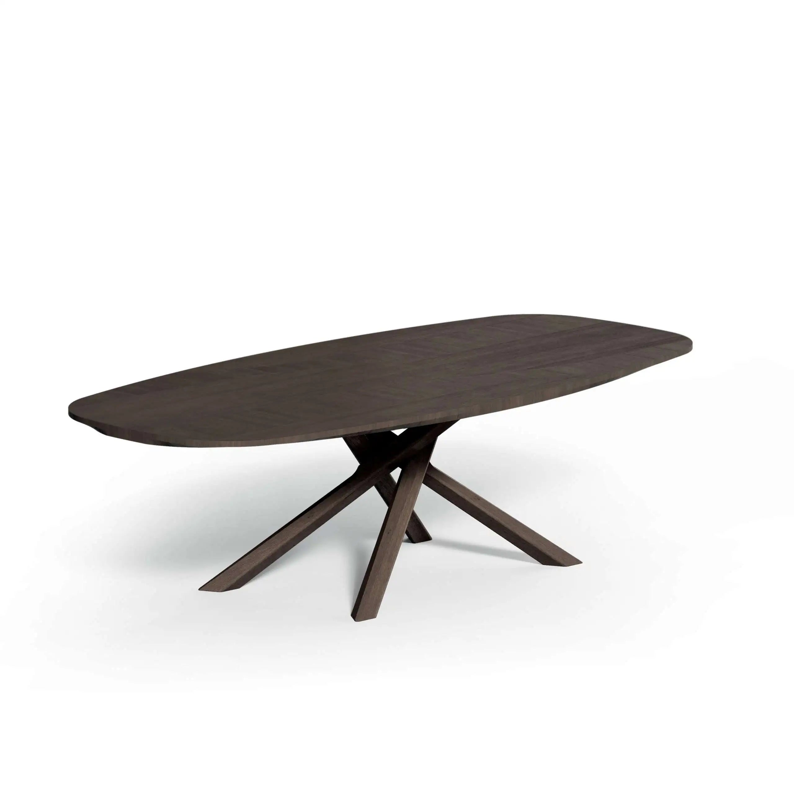 table ovale en bois noir
