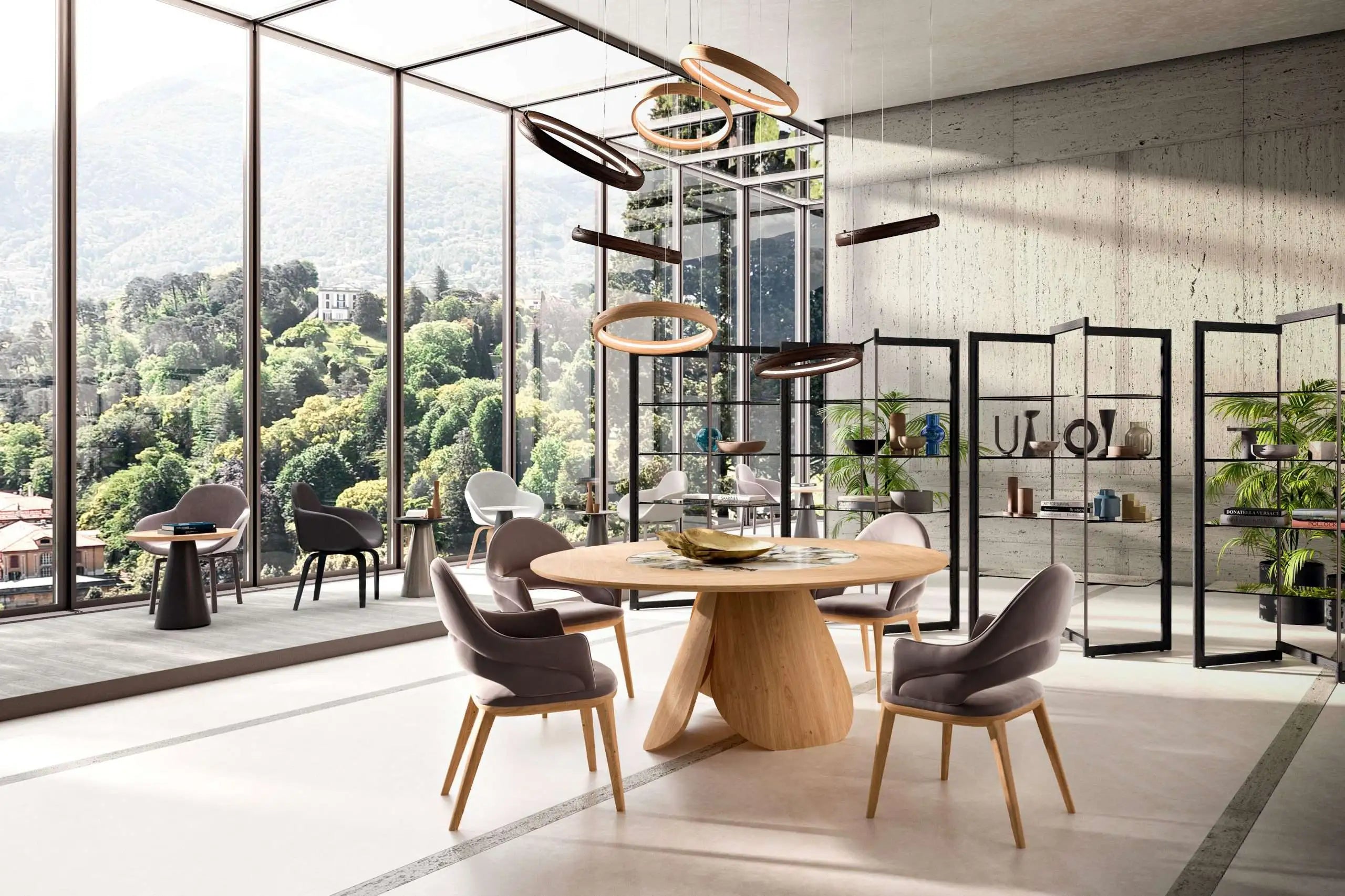 table ronde extensible 10 personnes pied central