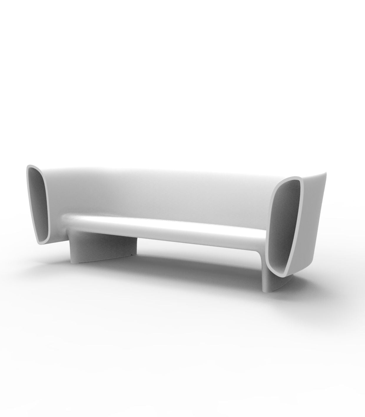 Canapé de Jardin en Plastique Moulé Finition Mate Couleur Blanc - Collection Bum Bum Vondom
