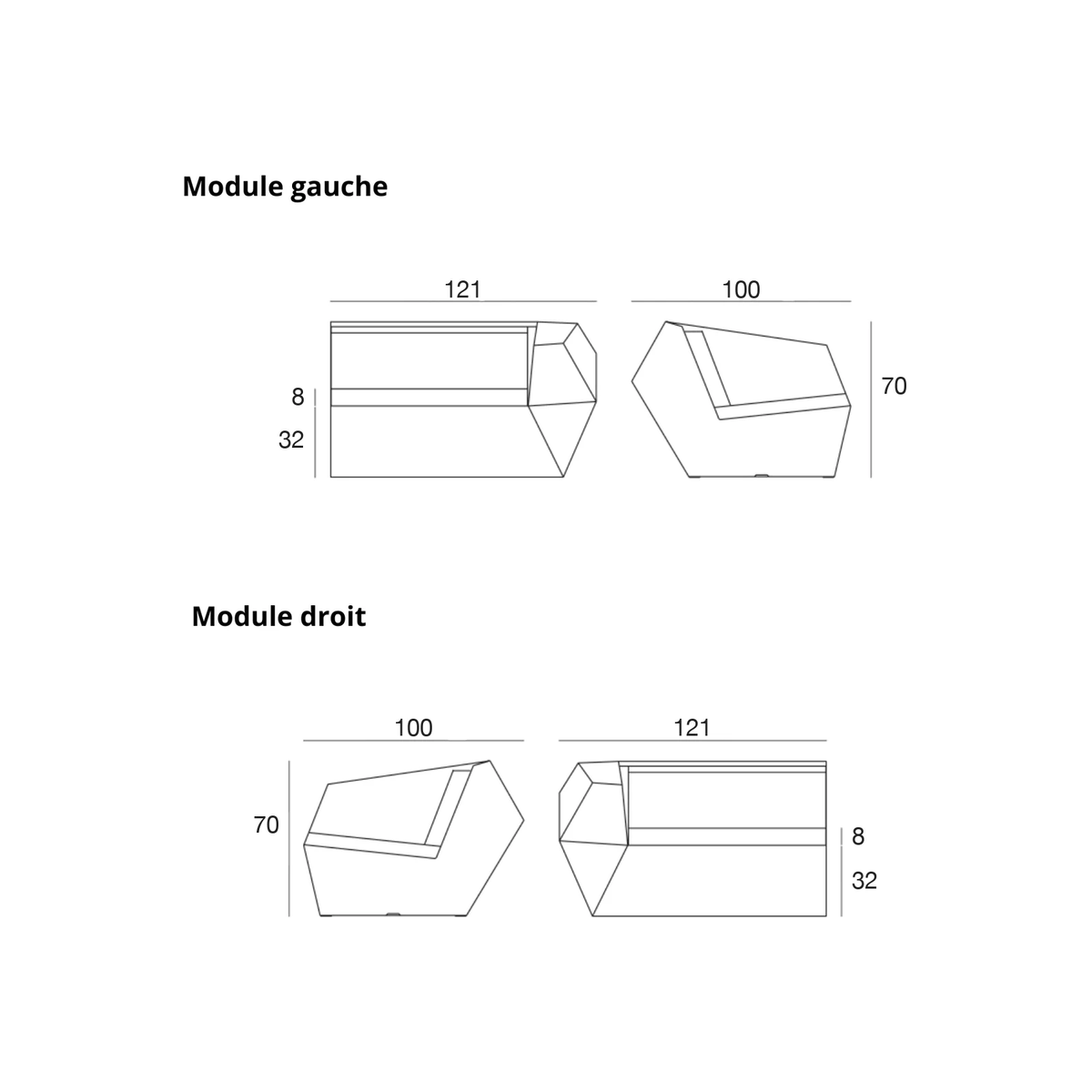Canapé FAZ Vondom Taille 242x100x70 cm - 2 places Collection Faz Cosy - 3