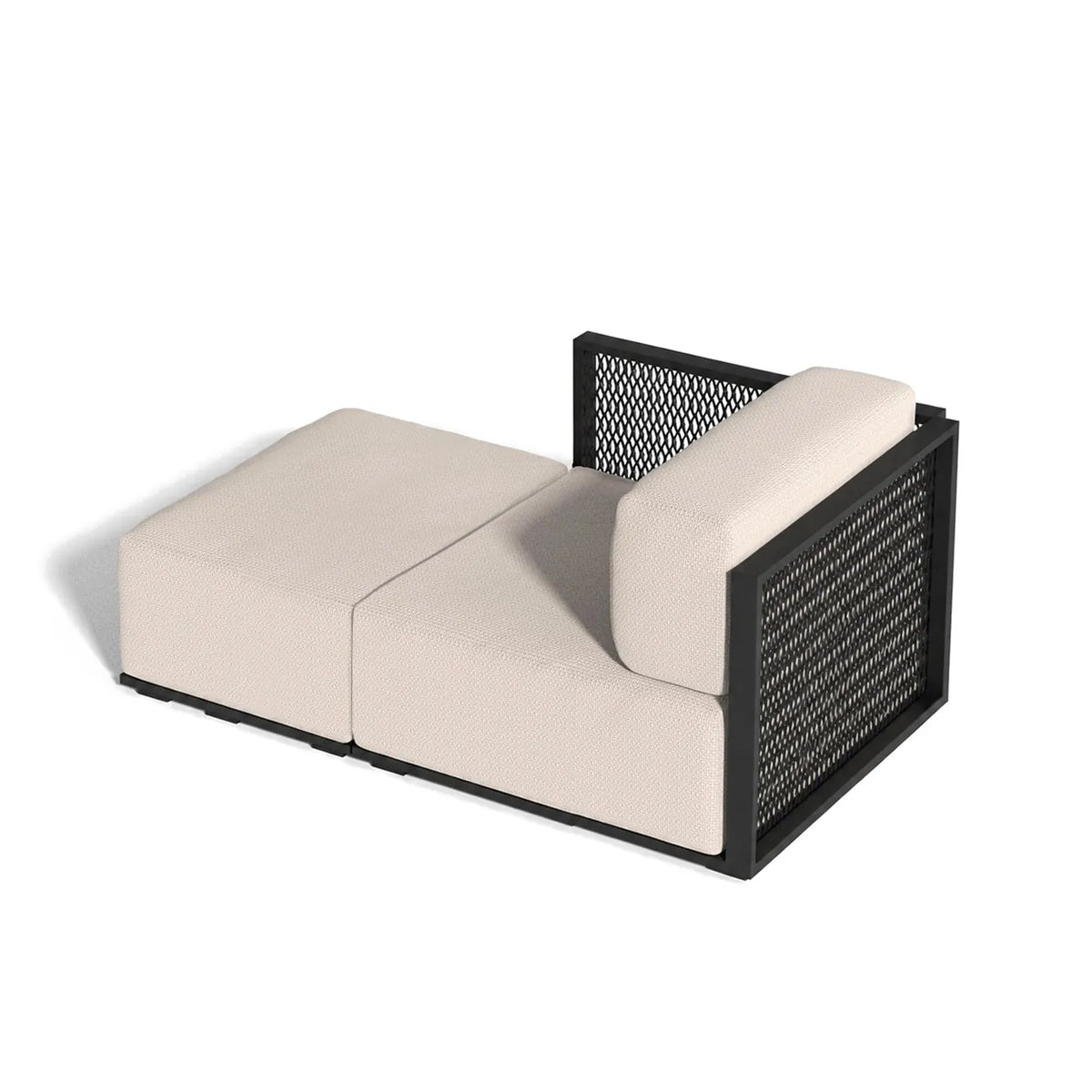 Canapé modulable d'extérieur The Factory Vondom, méridienne droite, coloris aluminium noir, coussins d'origine