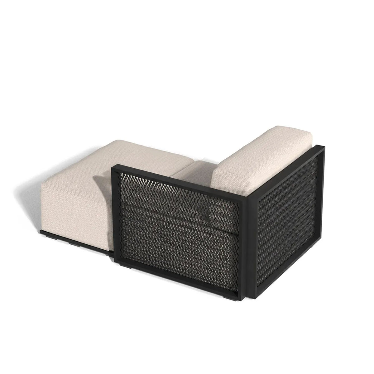 Canapé modulable d'extérieur The Factory Vondom, méridienne gauche, coloris aluminium noir, coussins d'origine
