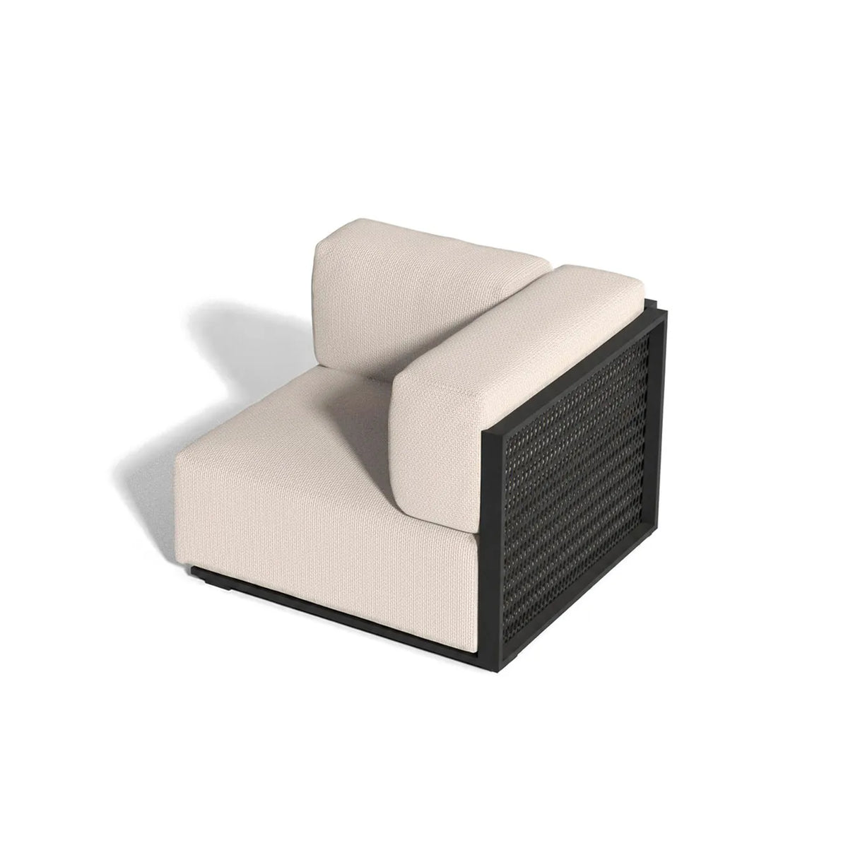 Canapé modulable d'extérieur The Factory Vondom, module coin droit, coloris aluminium noir, coussins d'origine