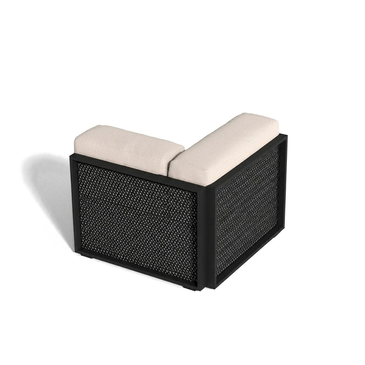 Canapé modulable d'extérieur The Factory Vondom, module coin gauche, coloris aluminium noir, coussins d'origine