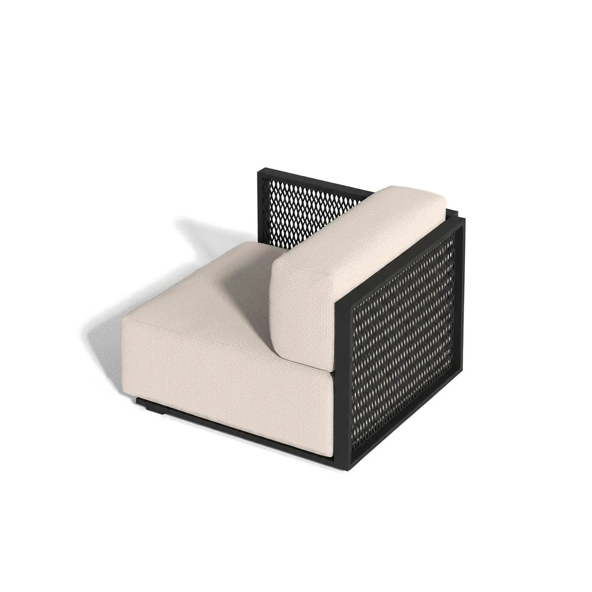 Canapé modulable d'extérieur The Factory Vondom, module droit, coloris aluminium noir, coussins d'origine