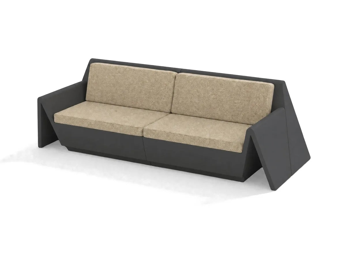 Canapé modulable d'extérieur Rest, 2 places, Noir