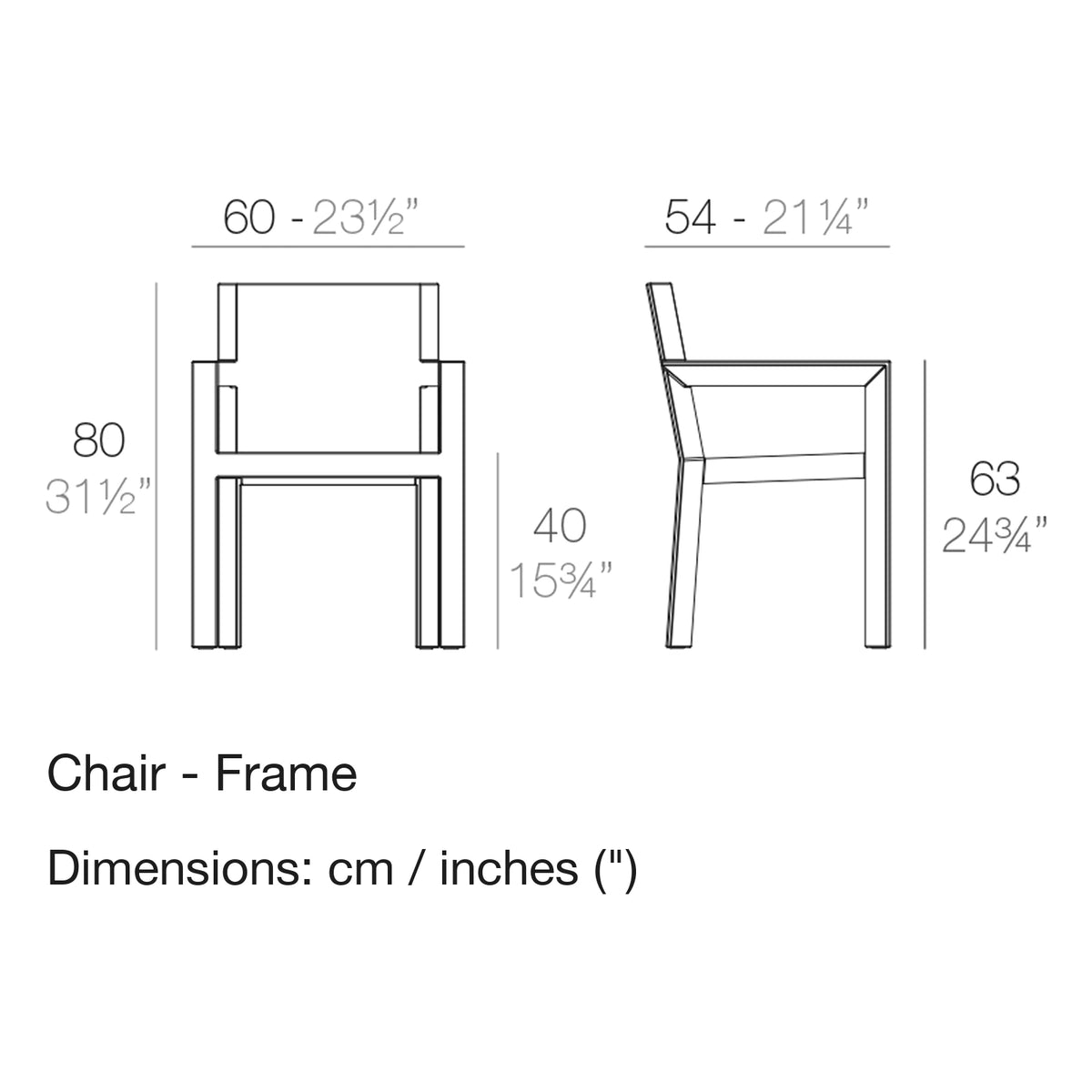 Dimension drawing Chair - Frame