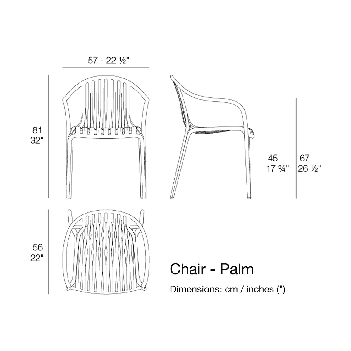 Dimension drawing Chair - Palm