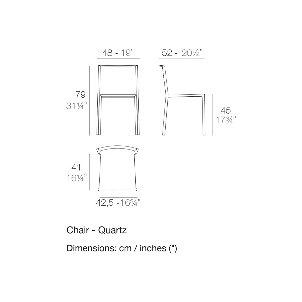 Dimension drawing Chair - Quartz