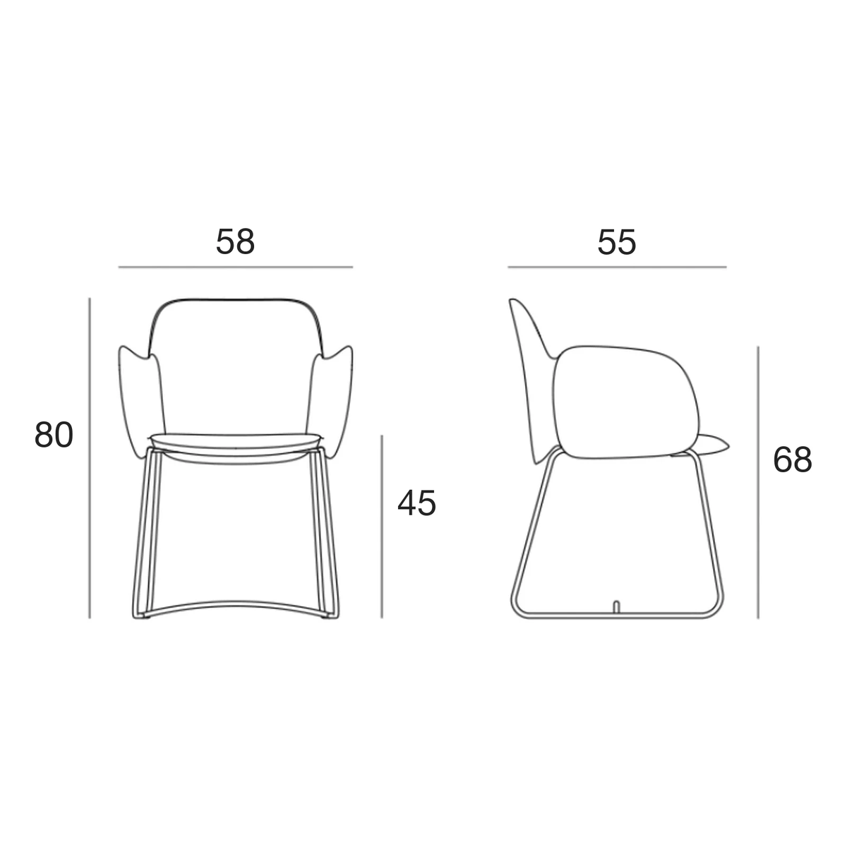 Chaise 2 Pieds Collection Pezzettina Vondom