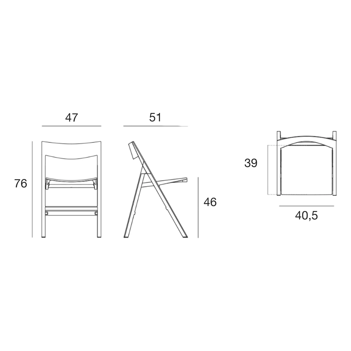 Chaise Bistro Pliable Collection Quartz Vondom