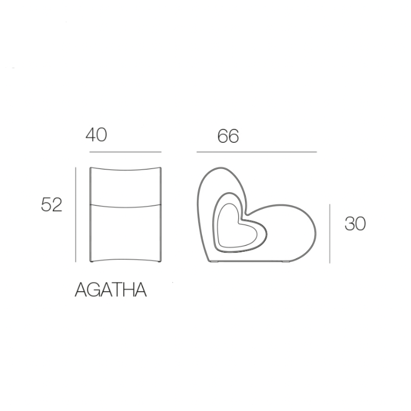 Chaise Collection Agatha en Plastique en Cœur Vondom