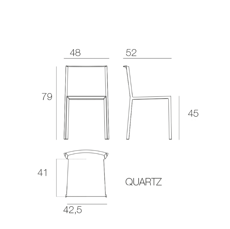 Chaise Collection Quartz Vondom Accoudoirs Sans