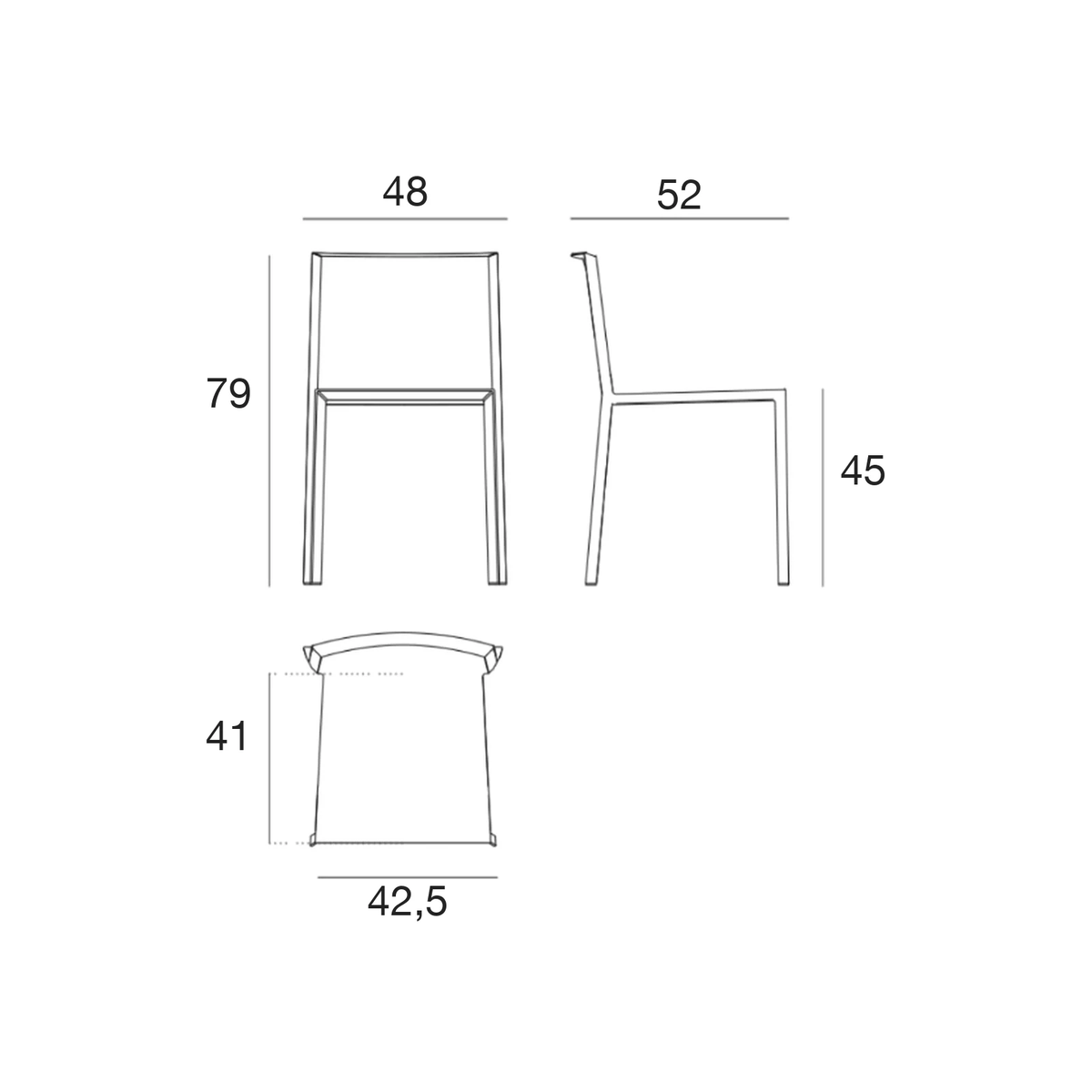 Chaise Collection Quartz Vondom Accoudoirs Sans
