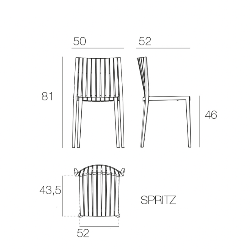 Chaise Collection Spritz Vondom Accoudoir Sans