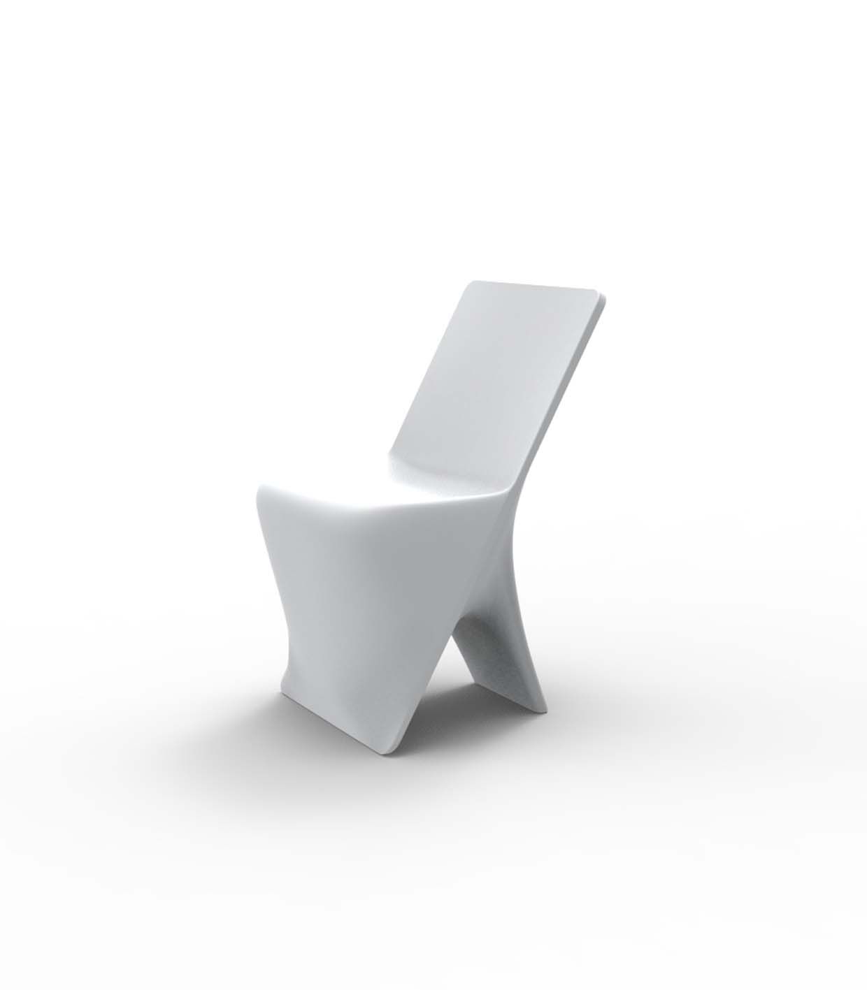 Chaise de Jardin Collection PAL en Plastique sans Accoudoir Finition Mate Couleur Blanc Vondom