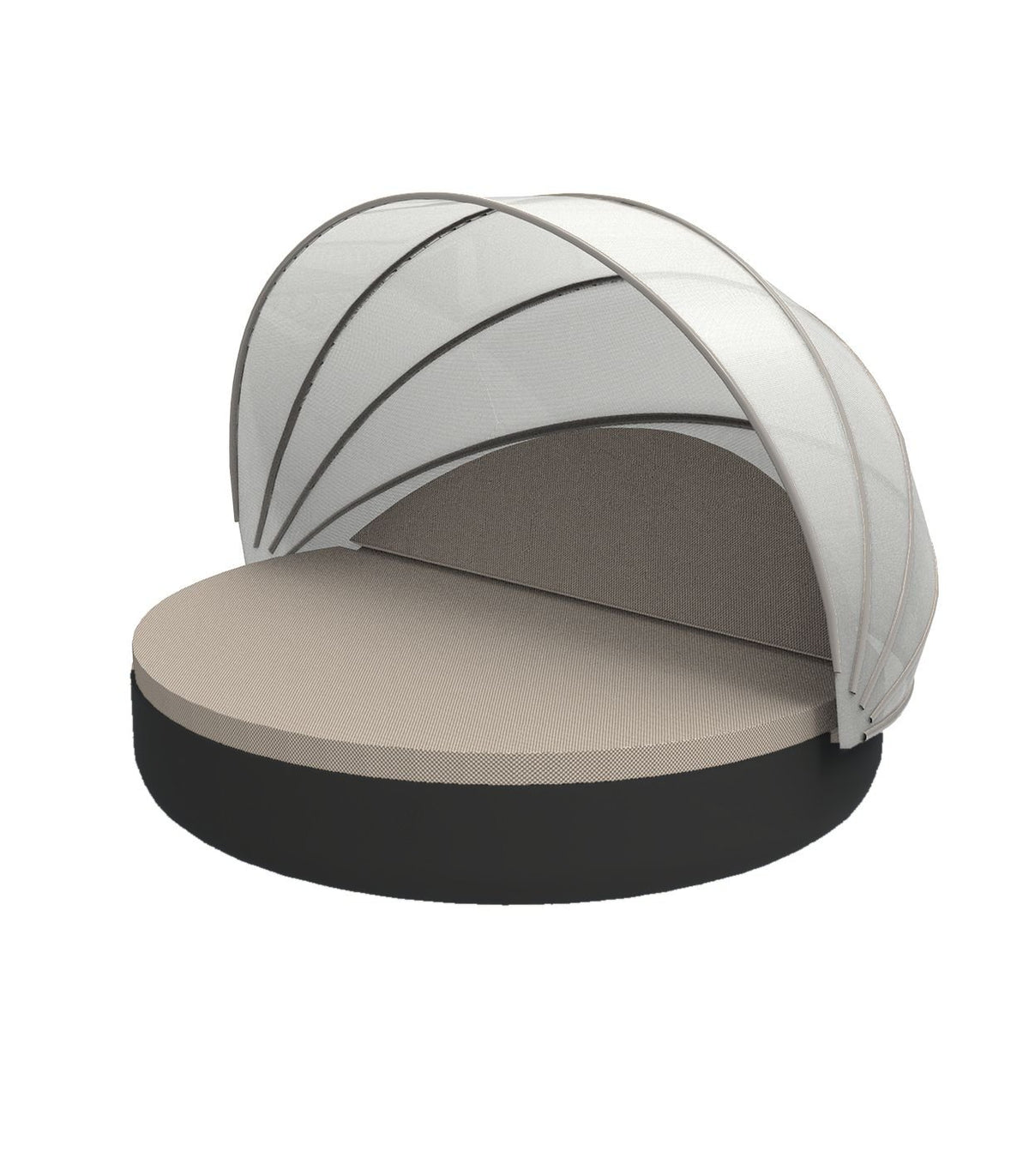 Daybed Inclinable avec Auvent Couleur structure Noir - Collection ULM Vondom