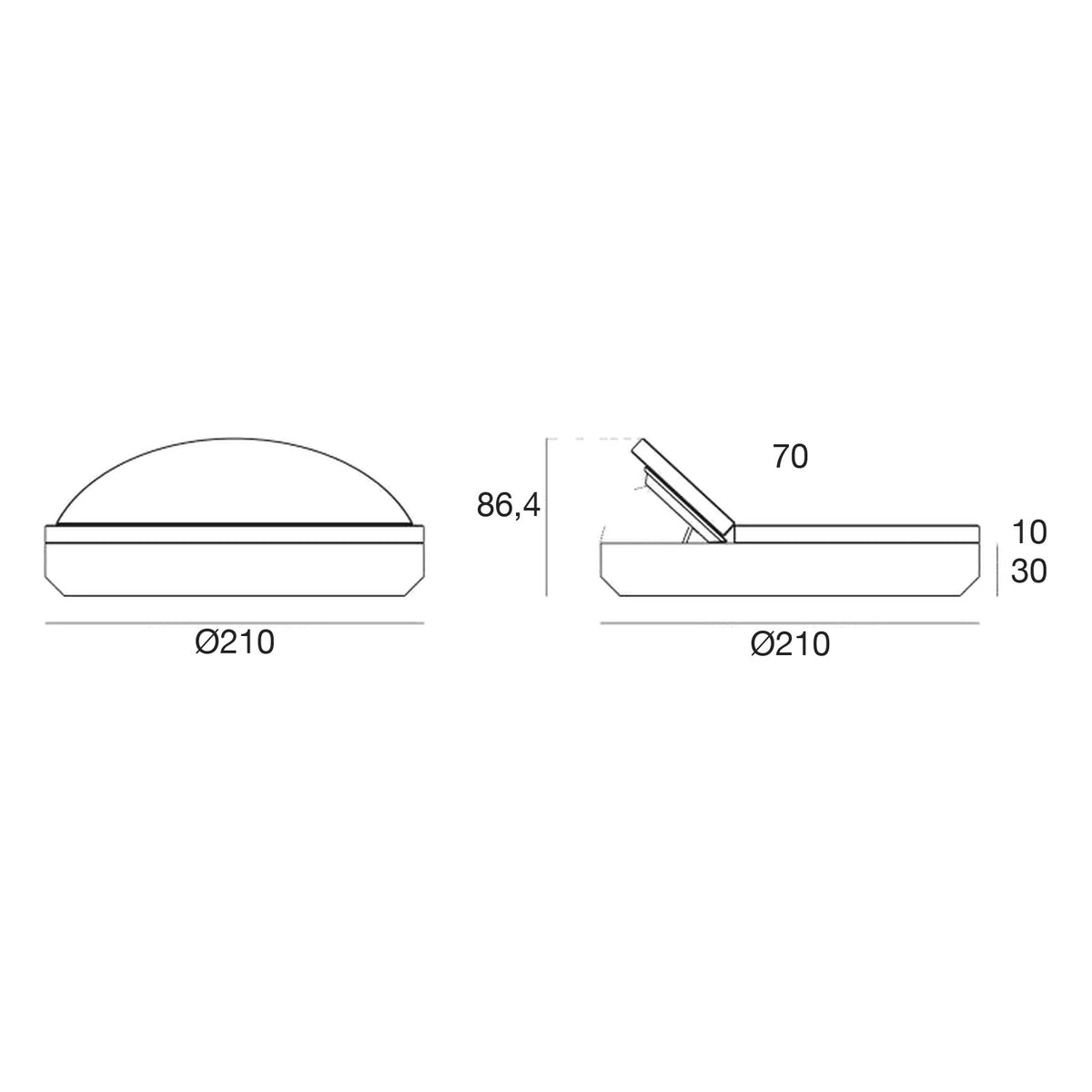 Daybed Rond Lumineux Inclinable - Collection Vela Vondom - 7