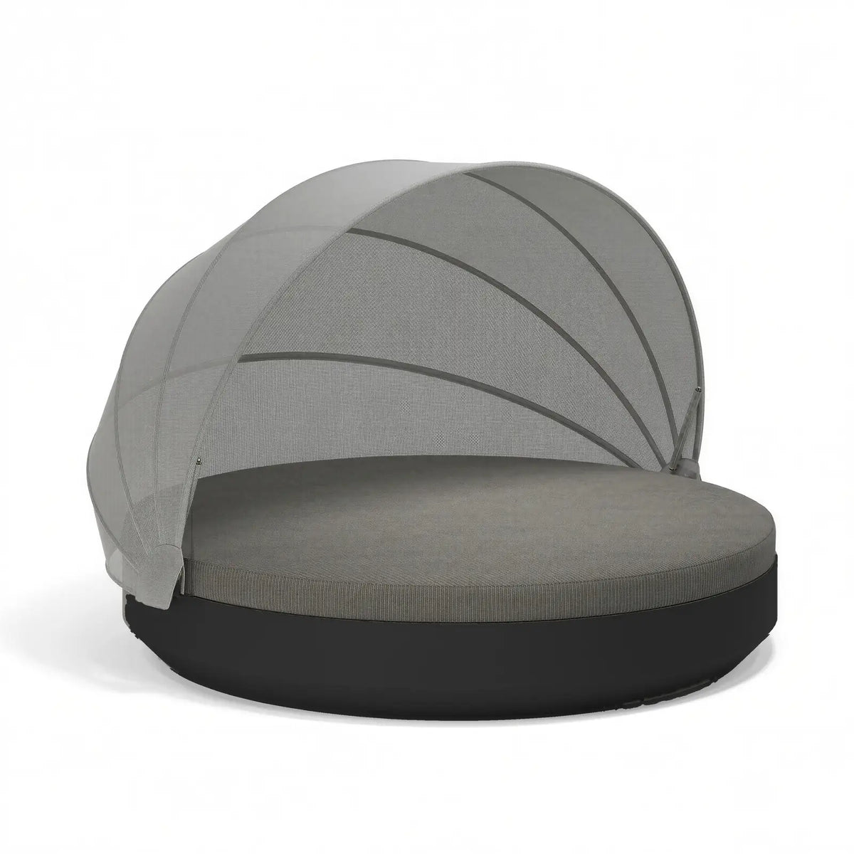 Lit de Jardin Rond avec Parasol Couleur structure Noir - Collection Vela Vondom
