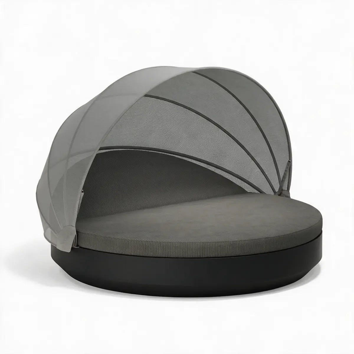 Lit de Jardin Inclinable avec Auvent Couleur structure Noir - Collection Vela Vondom