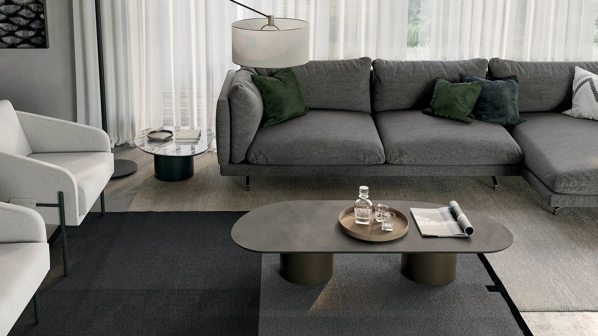 table basse ovale design italien