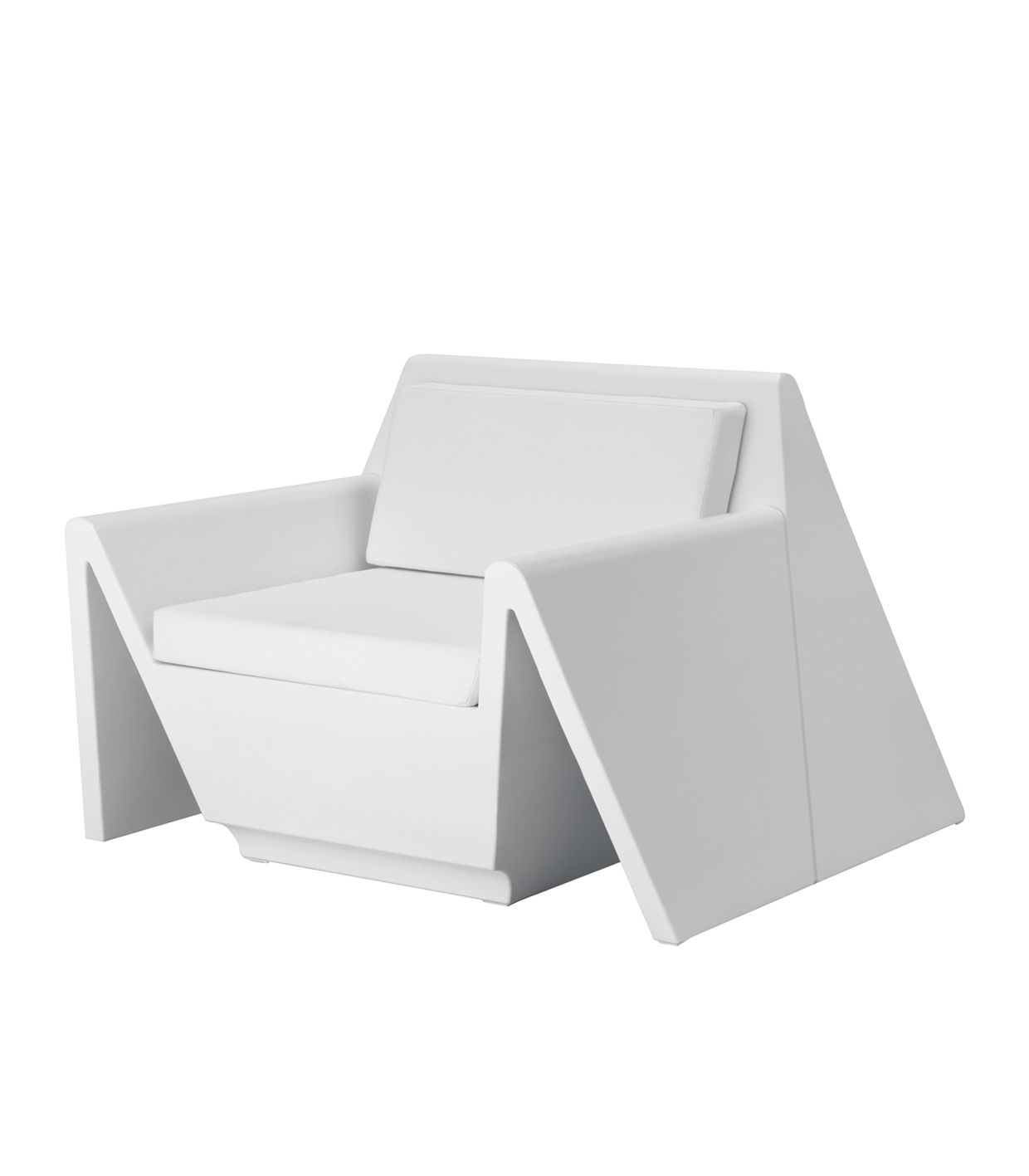 Fauteuil Salon de Jardin Plastique Couleur structure Blanc - Collection Rest Vondom