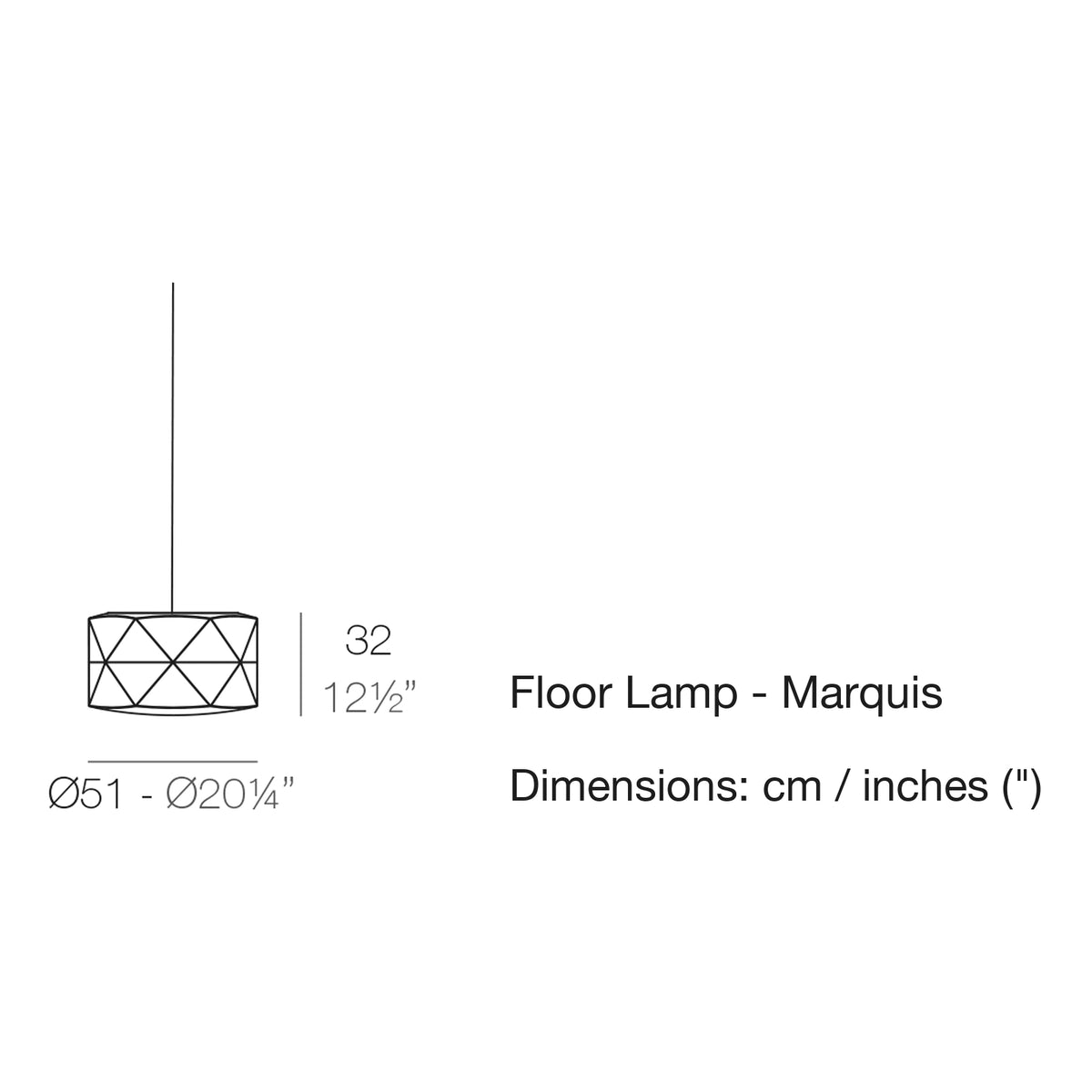 Dimension drawing Floor Lamp - Marquis