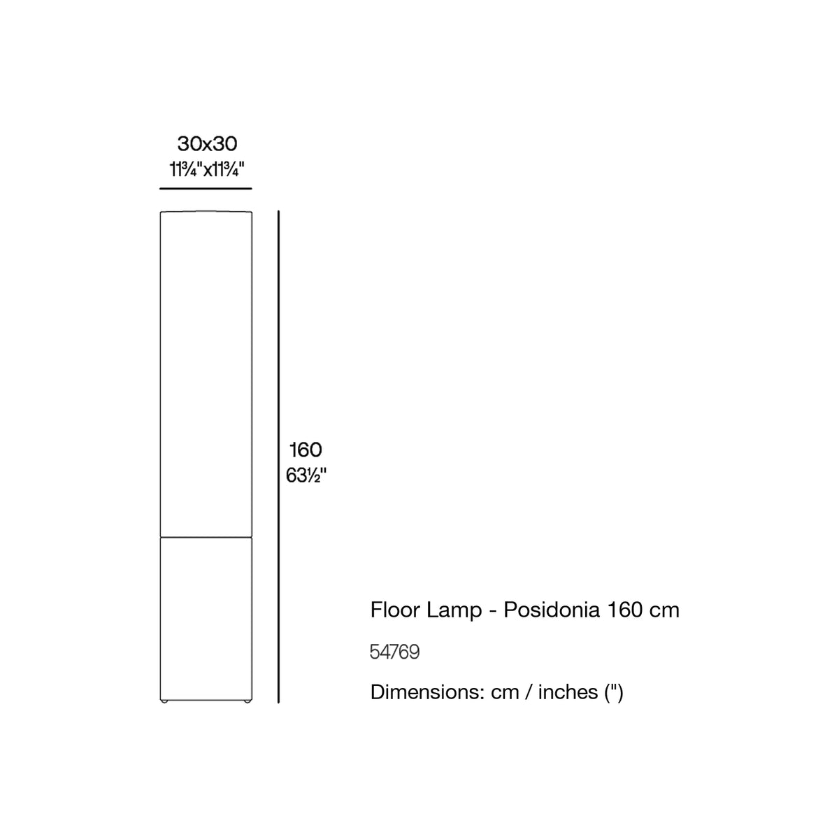 Dimension drawing Floor Lamp - Posidonia 160 cm