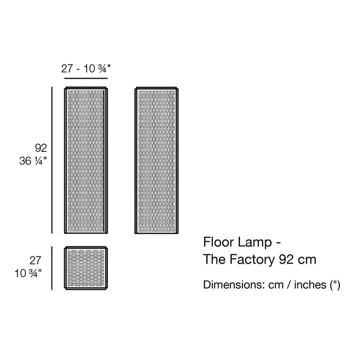 Dimension drawing Floor Lamp - The Factory 92 cm